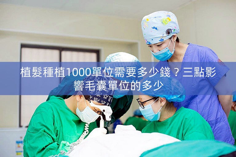植髮種植1000單位需要多少錢？三點影響毛囊單位的多少