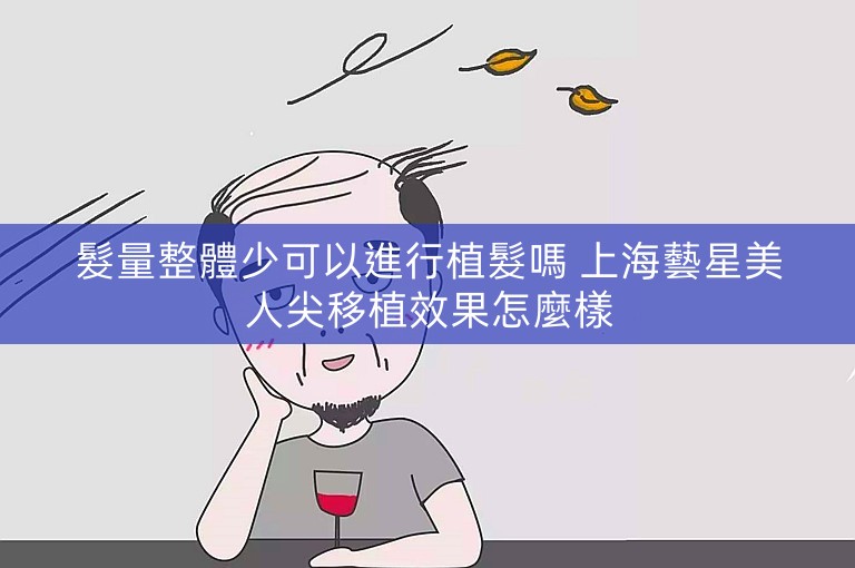 髮量整體少可以進行植髮嗎 上海藝星美人尖移植效果怎麼樣 髮量整體少可以進行植髮嗎 上海藝星美人尖移植效果怎麼樣